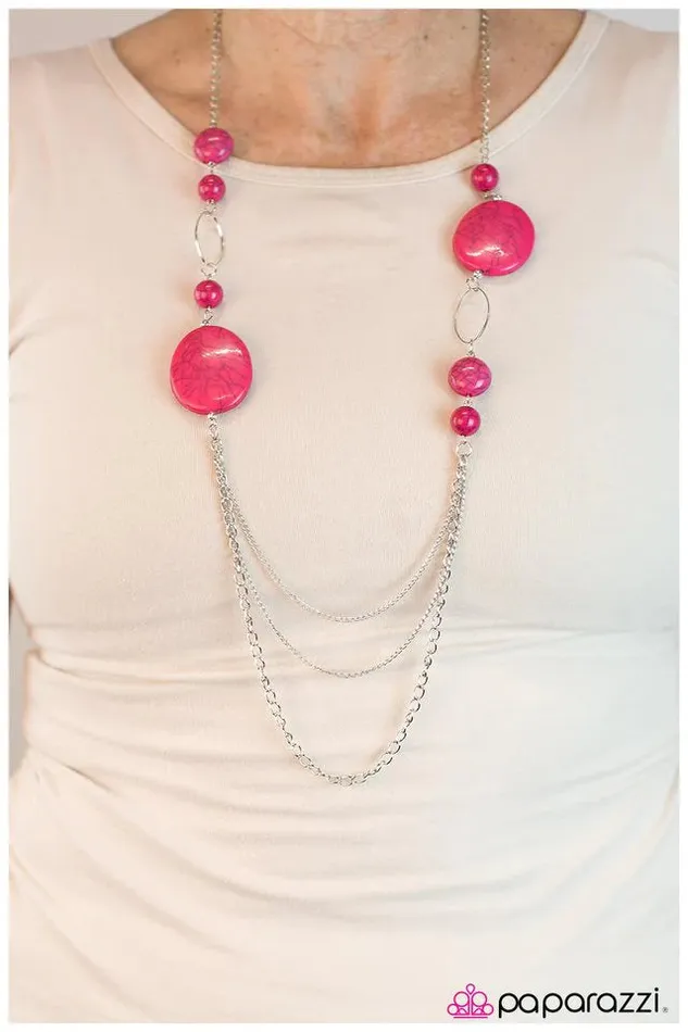 Paparazzi Necklace Smooth Sailing Pink Paparazzi Jewelry Necklaces