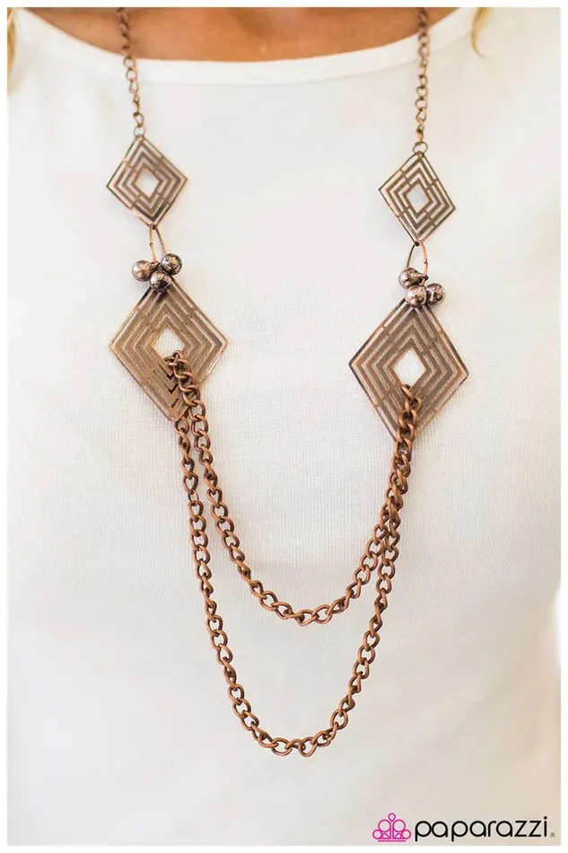 Paparazzi Necklace The Labyrinth Copper Paparazzi Jewelry Necklaces