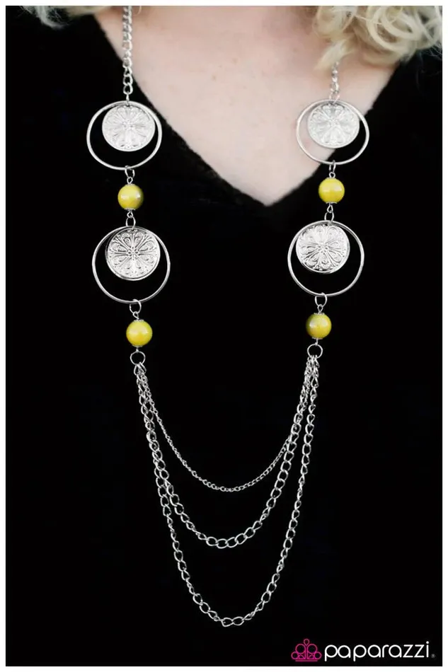 Paparazzi Necklace Utter Amazement Yellow Paparazzi Jewelry Necklaces