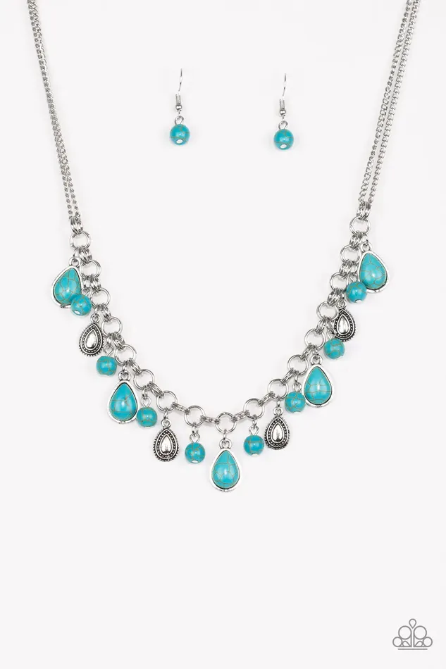 Paparazzi Necklace Welcome To Bedrock Blue Paparazzi Jewelry Necklaces
