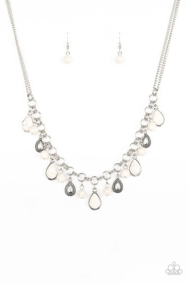 Paparazzi Necklace Welcome To Bedrock White Paparazzi Jewelry Necklaces