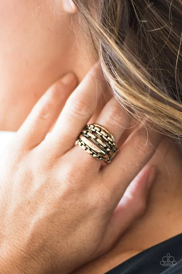 Paparazzi Ring A CHIC Reaction Brass Paparazzi Jewelry Rings