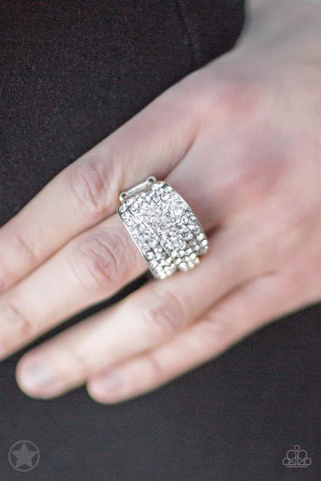 Paparazzi Ring Blockbuster The Millionaires Club White Paparazzi Jewelry Rings