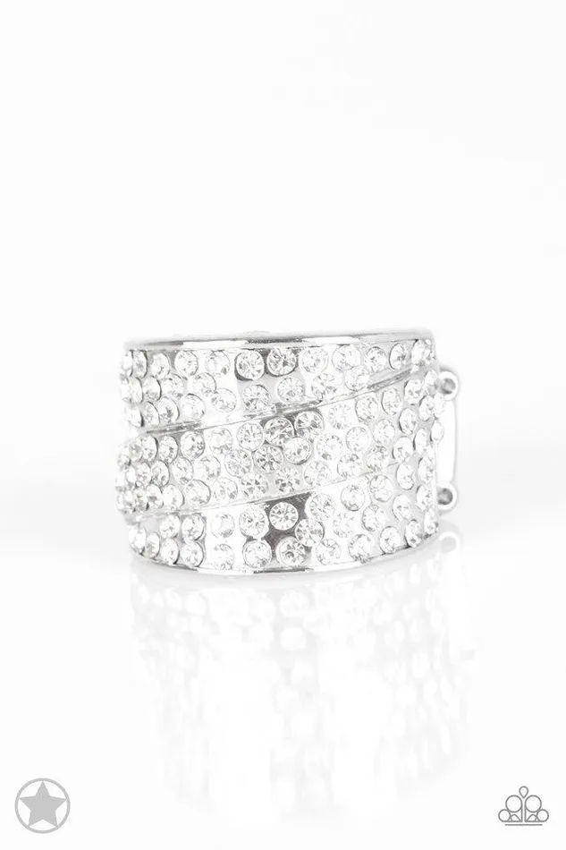 Paparazzi Ring Blockbuster The Millionaires Club White Paparazzi Jewelry Rings