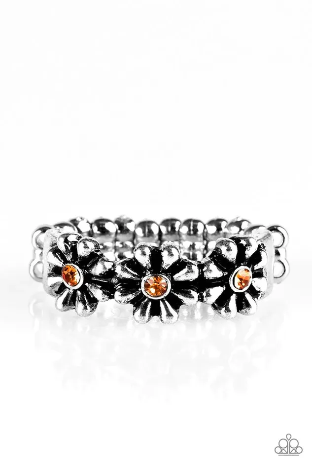 Paparazzi Ring Dancing Daisies Orange Paparazzi Jewelry Rings
