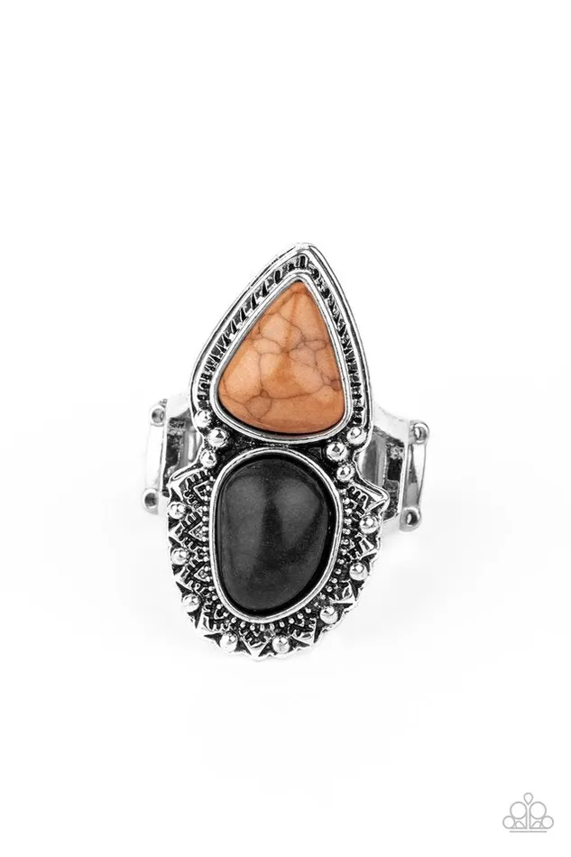 Paparazzi Ring Mojave Mosaic Black Paparazzi Jewelry Rings
