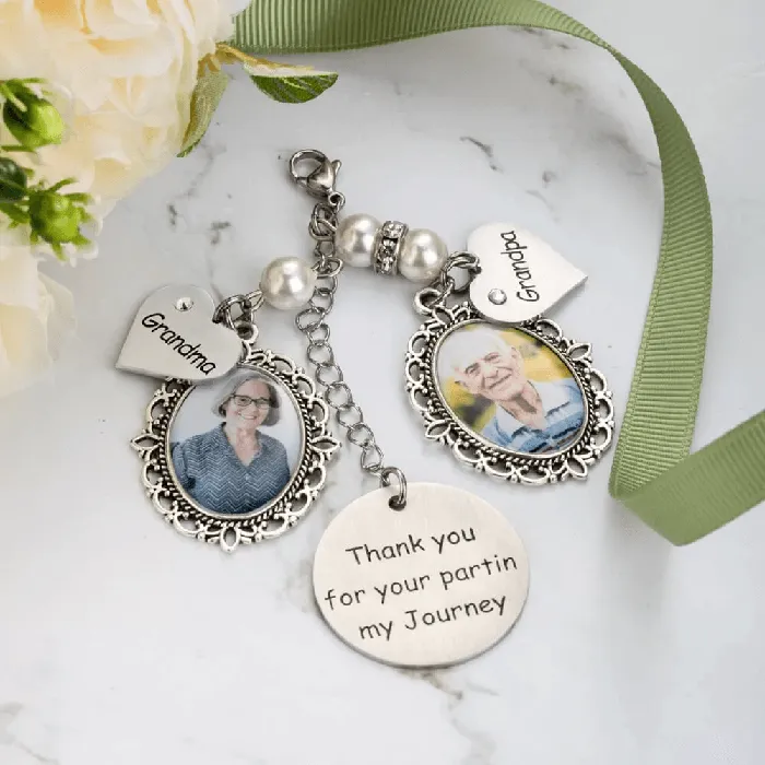 Personalized Bridal Bouquet Charm Wedding Memorial Photo Keepsake Belbren Charm Necklaces