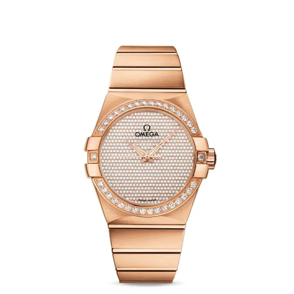 PreStyled Sets Omega Omega Constellation 38mm Watch Ref 12355382099004 18K Rose Gold Pave Diamond Dial Diamond Bezel 18K Rose Gold Bracelet PreStyled Sets Omega Omega Constellation 38mm Watch Ref 12355382099004 18K Rose Gold Pave Diamond Dial Diamond Bezel 18K Rose Gold Bracelet
