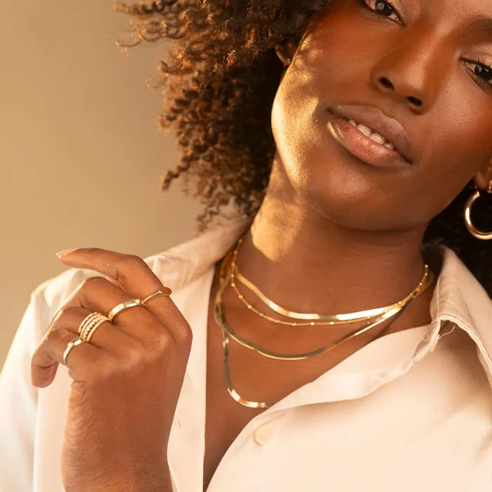 RG 14k Herringbone Necklace Necklaces