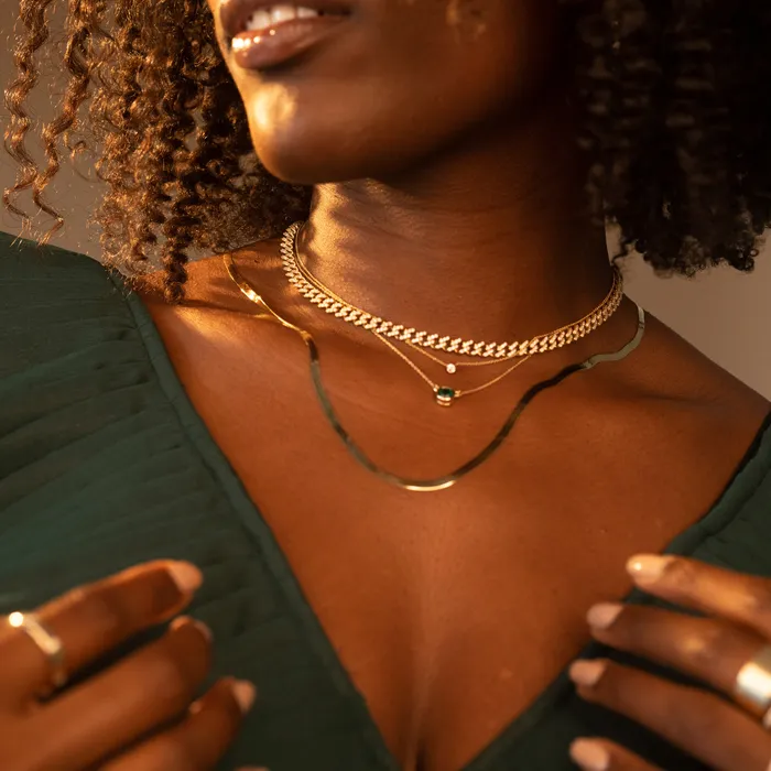 RG 14k Herringbone Necklace Necklaces
