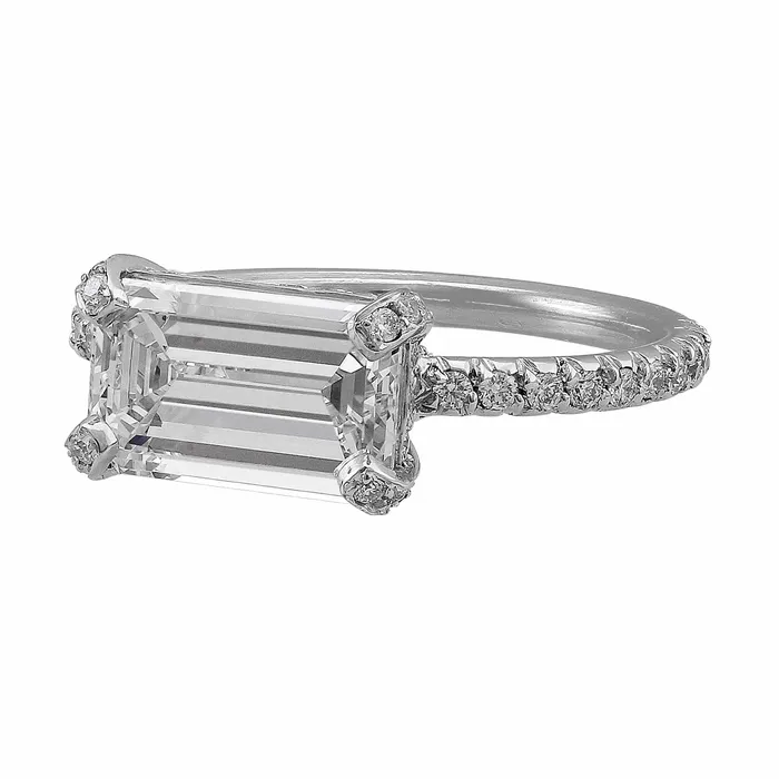 Rings CJ Charles Jewelers Riviera Platinum 201ct Emerald Cut Diamond Ring