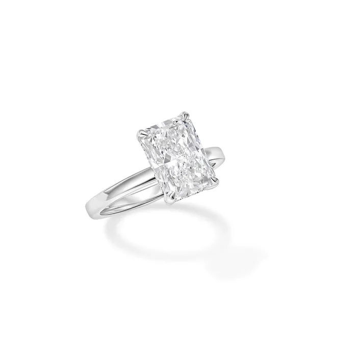 Rings Engagement Collections 14K White Gold Semi Mount Ring for Emerald Cut Diamond with Hidden Halo Rings Engagement Collections 14K White Gold Semi Mount Ring for Emerald Cut Diamond with Hidden Halo
