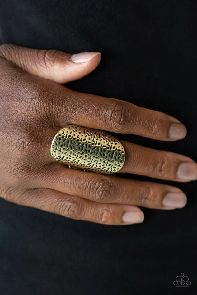 Rings Paparazzi Ring Urban Glyphs Brass Paparazzi Jewelry