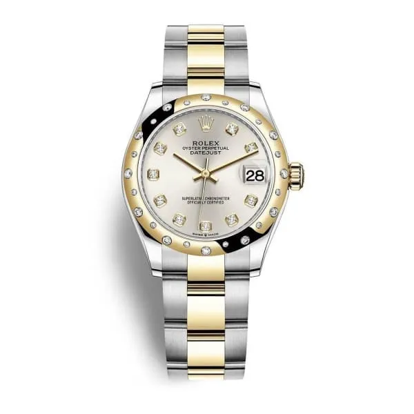 Rolex Bracelets Rolex Datejust 31mm Ref 278343rbr0019 Silver Diamond Dial Diamond Bezel Two Tone Stainless Steel 18K Yellow Gold Oyster Bracelet Womens Watch Rolex Bracelets Rolex Datejust 31mm Ref 278343rbr0019 Silver Diamond Dial Diamond Bezel Two Tone Stainless Steel 18K Yellow Gold Oyster Bracelet Womens Watch