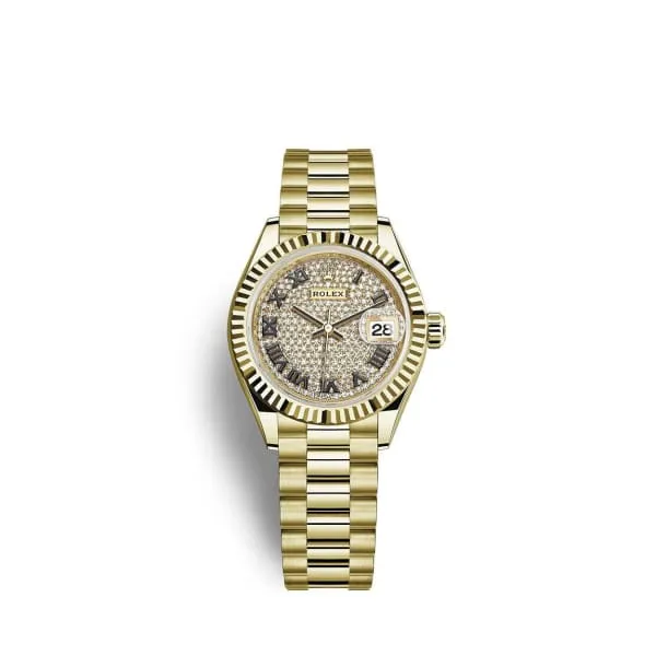 Rolex Bracelets Rolex Lady Datejust 28mm Ref 2791780031 Diamond Pave Dial 18K Yellow Gold President Bracelet Womens Watch Rolex Bracelets Rolex Lady Datejust 28mm Ref 2791780031 Diamond Pave Dial 18K Yellow Gold President Bracelet Womens Watch