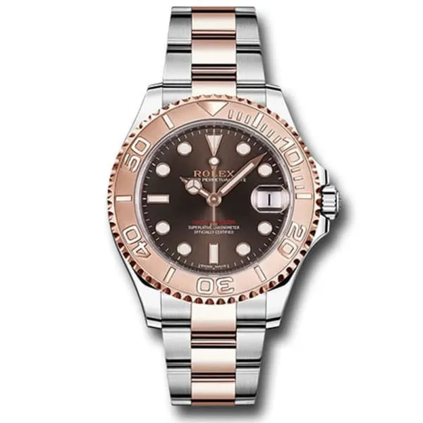 Rolex Bracelets Rolex Yachtmaster 40mm Ref 1266210001 Chocolate Dial Two Tone Stainless Steel 18K Rose Gold Oyster Bracelet Mens Watch