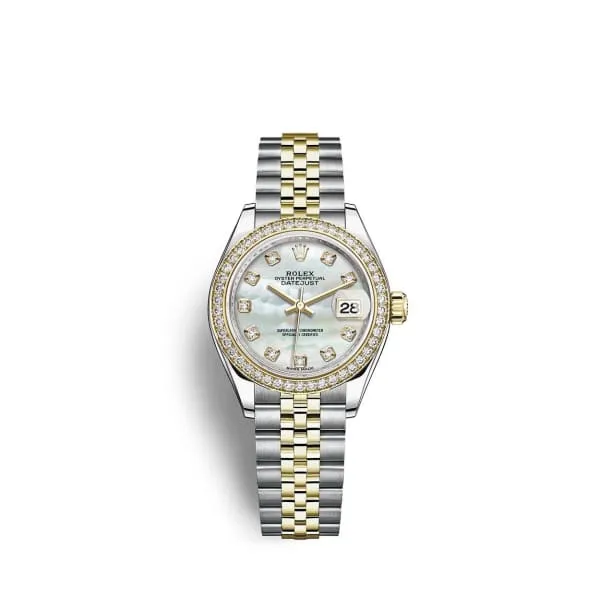 Rolex LadyDatejust 28mm Ref 279383rbr0019 White Mother of Pearl Diamond Dial Diamond Bezel Two Tone Stainless Steel 18K Yellow Gold Jubilee Bracelet Womens Watch Rolex Bracelets Rolex LadyDatejust 28mm Ref 279383rbr0019 White Mother of Pearl Diamond Dial Diamond Bezel Two Tone Stainless Steel 18K Yellow Gold Jubilee Bracelet Womens Watch Rolex Bracelets
