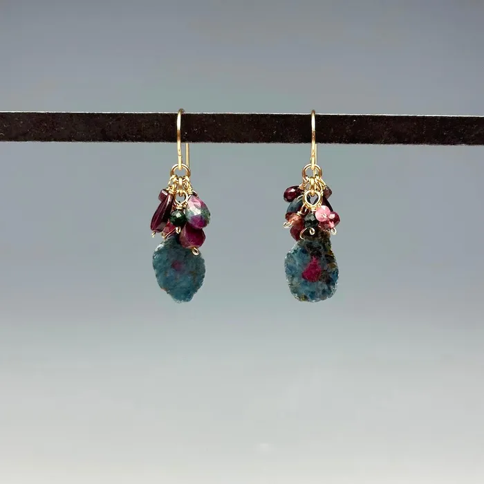 Ruby in Zoisite Tassel Earrings Calliope Earrings