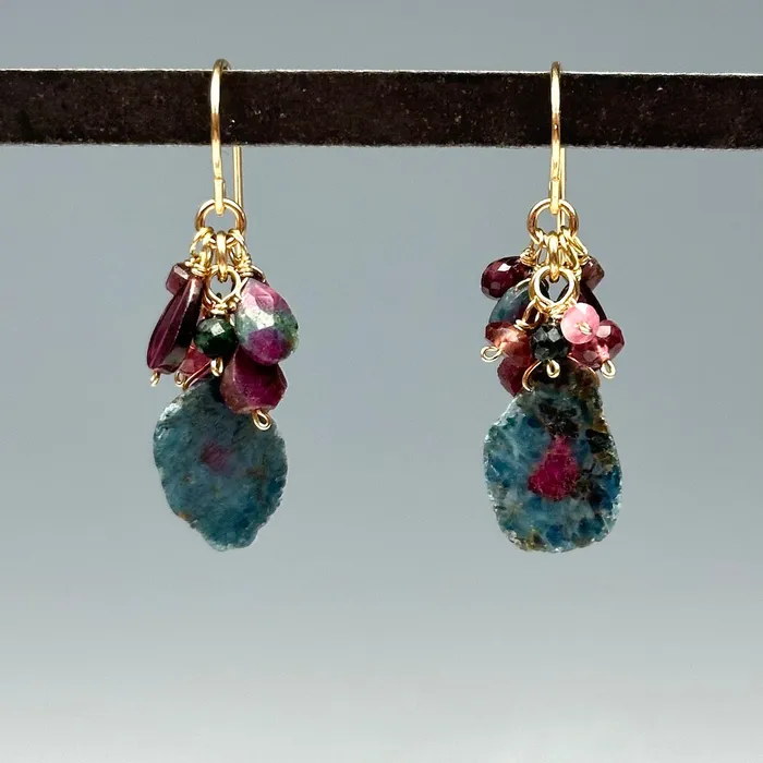 Ruby in Zoisite Tassel Earrings Calliope Earrings