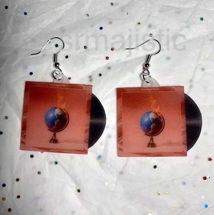 Sam Makes Things Earrings Mannequin Pussy Patience Vinyl Album Handmade Earrings Sam Makes Things Earrings Mannequin Pussy Patience Vinyl Album Handmade Earrings