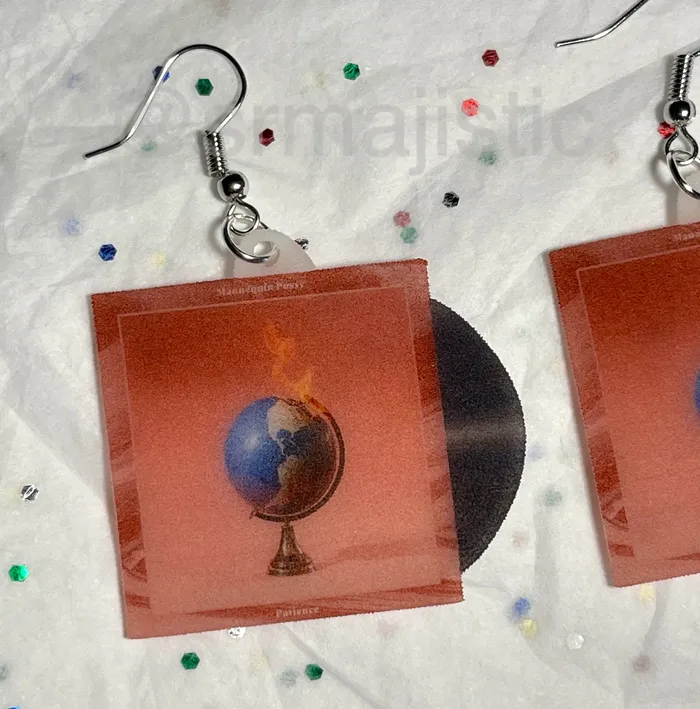 Sam Makes Things Earrings Mannequin Pussy Patience Vinyl Album Handmade Earrings