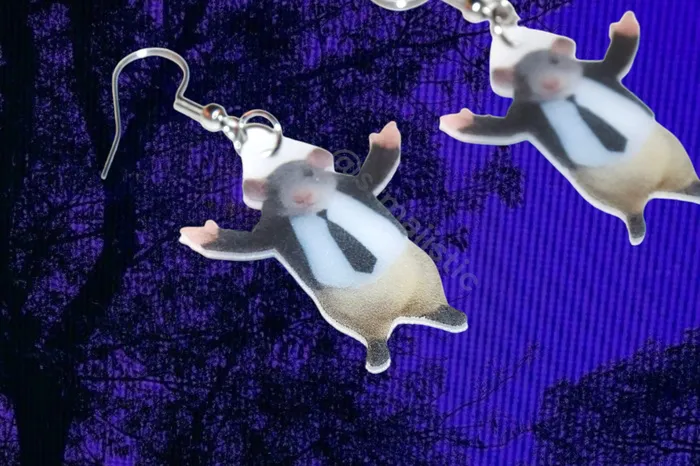 Sam Makes Things Earrings Mr Chedda Mouse Wearing Suit Meme Funny Handmade Earrings Sam Makes Things Earrings Mr Chedda Mouse Wearing Suit Meme Funny Handmade Earrings
