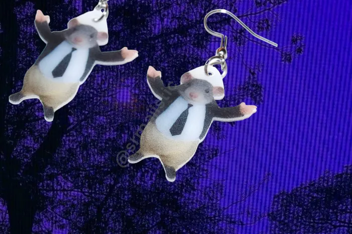 Sam Makes Things Earrings Mr Chedda Mouse Wearing Suit Meme Funny Handmade Earrings Sam Makes Things Earrings Mr Chedda Mouse Wearing Suit Meme Funny Handmade Earrings