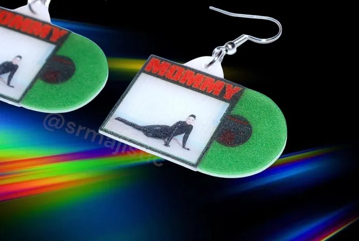 Sam Makes Things Earrings READY TO SHIP Be Your Own Pet Mommy Vinyl Album Handmade Earrings