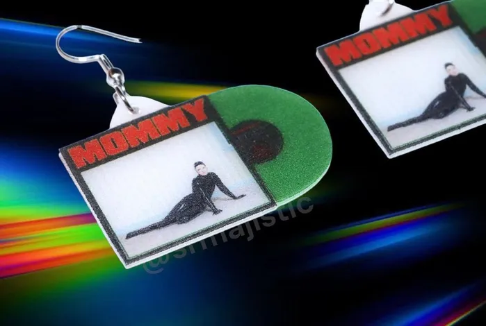 Sam Makes Things Earrings READY TO SHIP Be Your Own Pet Mommy Vinyl Album Handmade Earrings