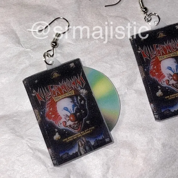 Sam Makes Things Earrings READY TO SHIP Killer Clowns from Outer Space 1988 DVD 2D detailed Handmade Earrings