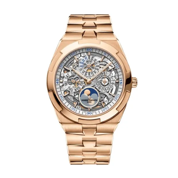 Vacheron Constantin Vacheron Constantin Overseas 415mm Ultra Thin Watch Ref 4300V120RB547 Perpetual Calendar Skeleton Dial 18K Rose Gold Bracelet Bracelets Vacheron Constantin Vacheron Constantin Overseas 415mm Ultra Thin Watch Ref 4300V120RB547 Perpetual Calendar Skeleton Dial 18K Rose Gold Bracelet Bracelets