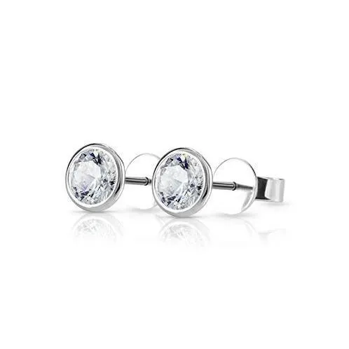 120 Carats Solitaire Round Cut Natural Earth Mined Diamond Stud Earring GB Earrings
