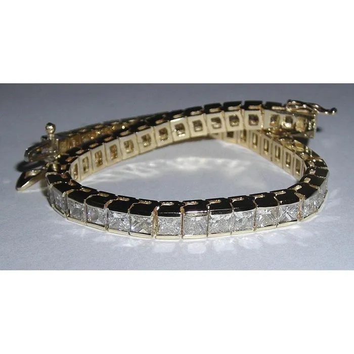 1250 Carats Princess Cut Natural Earth Mined Diamond Tennis Bracelet New GB Bracelets 1250 Carats Princess Cut Natural Earth Mined Diamond Tennis Bracelet New GB Bracelets
