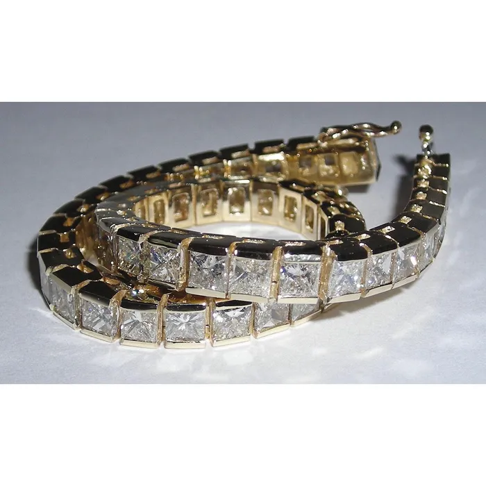 1250 Carats Princess Cut Natural Earth Mined Diamond Tennis Bracelet New GB Bracelets