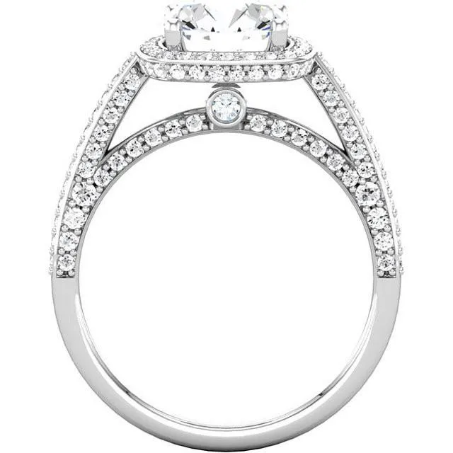 230 Carat Round Natural Earth Mined Diamond Halo Engagement Ring White Gold 14K GB Rings