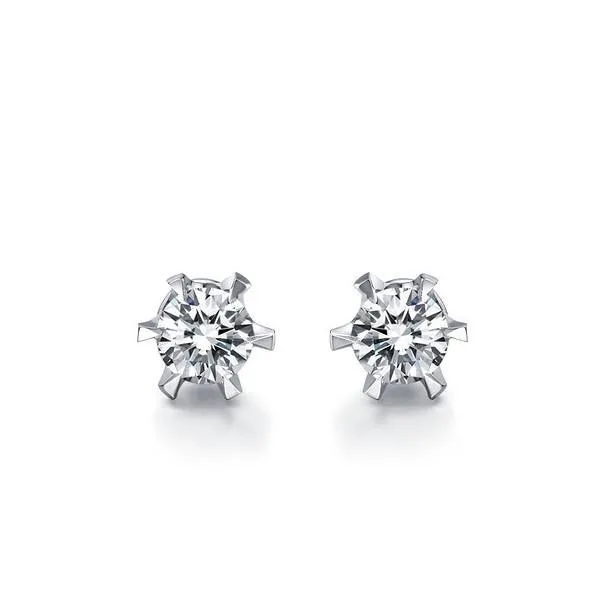 250 Carats Round Cut Natural Earth Mined Diamonds Stud Earrings White Gold 14K GB Earrings