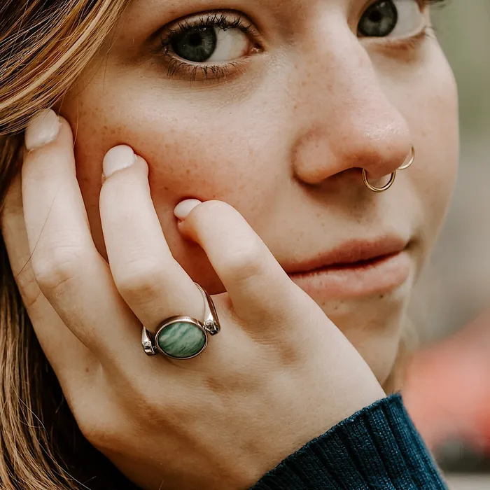 Amazonite Crystal Fidget Ring MyCONQUERing Rings