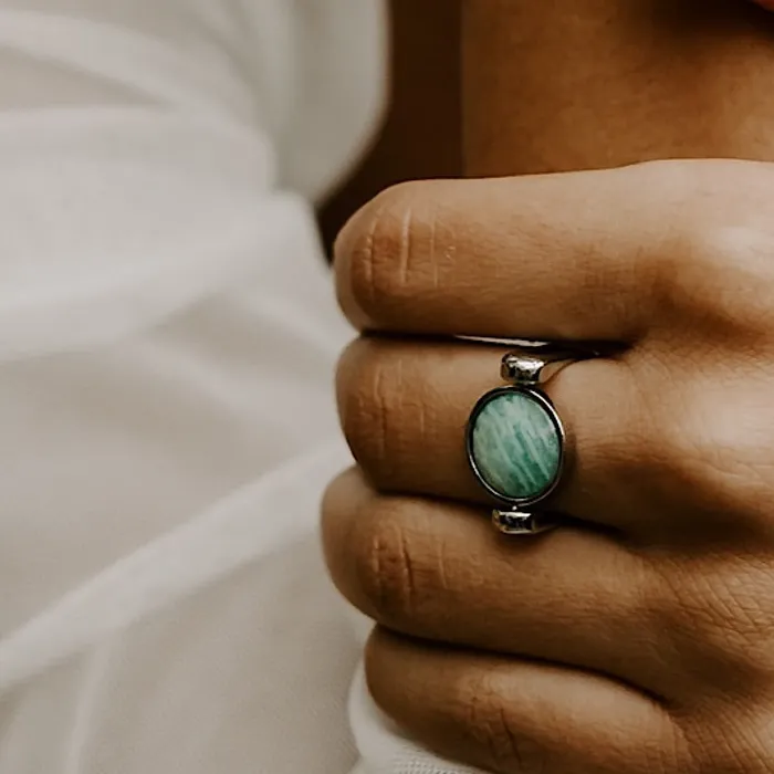 Amazonite Crystal Fidget Ring MyCONQUERing Rings