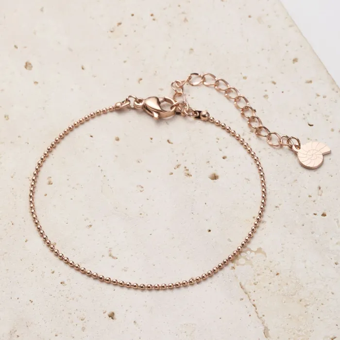 Bead Chain Bracelet Rose Gold Hey Happiness Bracelets Bead Chain Bracelet Rose Gold Hey Happiness Bracelets