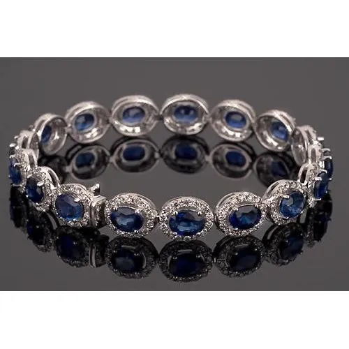 Blue Sapphire Tennis Bracelet Prong Set 39 Carats Women Jewelry GB Bracelets Blue Sapphire Tennis Bracelet Prong Set 39 Carats Women Jewelry GB Bracelets