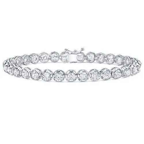 Bracelets GB 1440 Carats Round Cut Natural Earth Mined Diamond Women Bracelet White Gold 14K Bracelets GB 1440 Carats Round Cut Natural Earth Mined Diamond Women Bracelet White Gold 14K