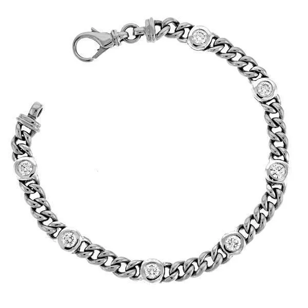 Bracelets GB 245 Carats Bezel Set Round Natural Earth Mined Diamond Link Bracelet Women Gold Jewelry Bracelets GB 245 Carats Bezel Set Round Natural Earth Mined Diamond Link Bracelet Women Gold Jewelry