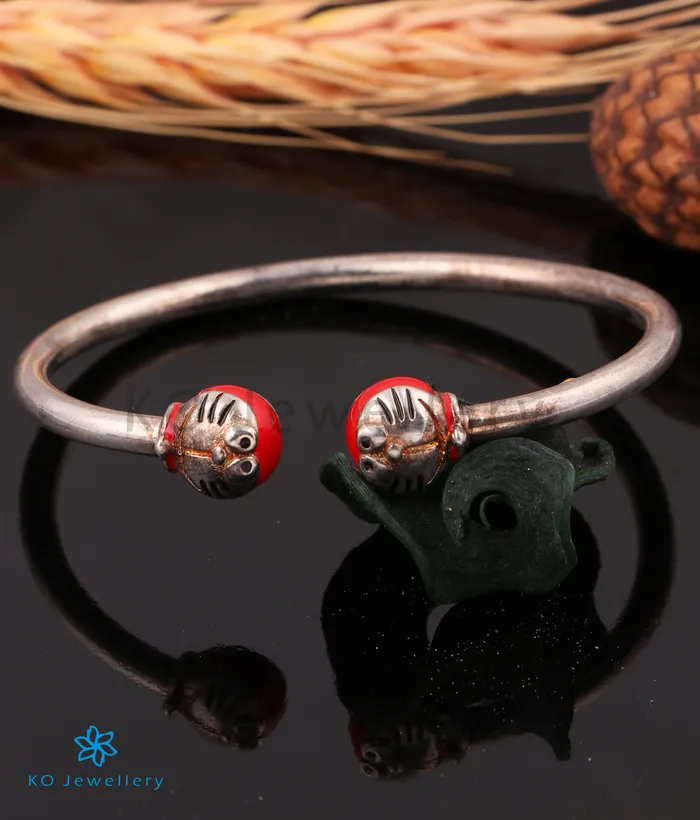 Bracelets Jaipur The Kitty Silver Kids Kada Bracelet Single15 yrs
