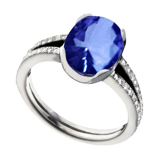 Ceylon Blue Sapphire Oval Round Natural Earth Mined Diamond 375 Carat Anniversary Ring GB Rings Ceylon Blue Sapphire Oval Round Natural Earth Mined Diamond 375 Carat Anniversary Ring GB Rings