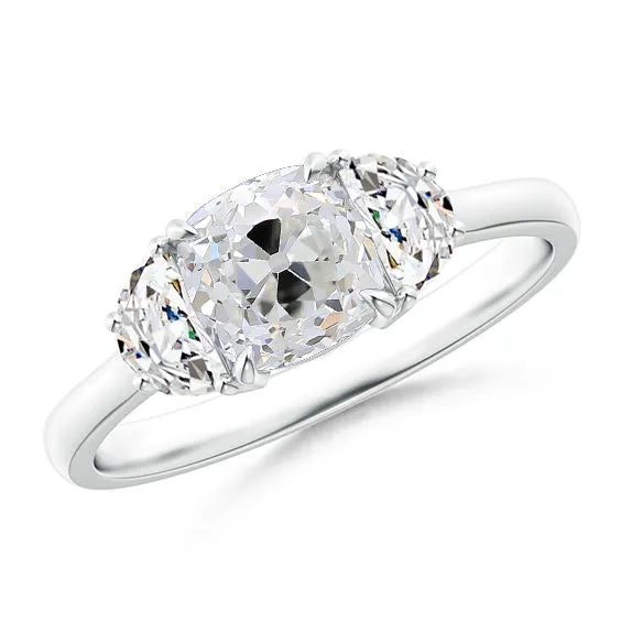 Cushion Old Cut Natural Earth Mined Diamond Ring 450 Carats With Marquise Half Moons HarryChadEntcom Rings Cushion Old Cut Natural Earth Mined Diamond Ring 450 Carats With Marquise Half Moons HarryChadEntcom Rings