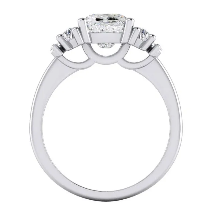 Cushion Old Cut Natural Earth Mined Diamond Ring 450 Carats With Marquise Half Moons HarryChadEntcom Rings