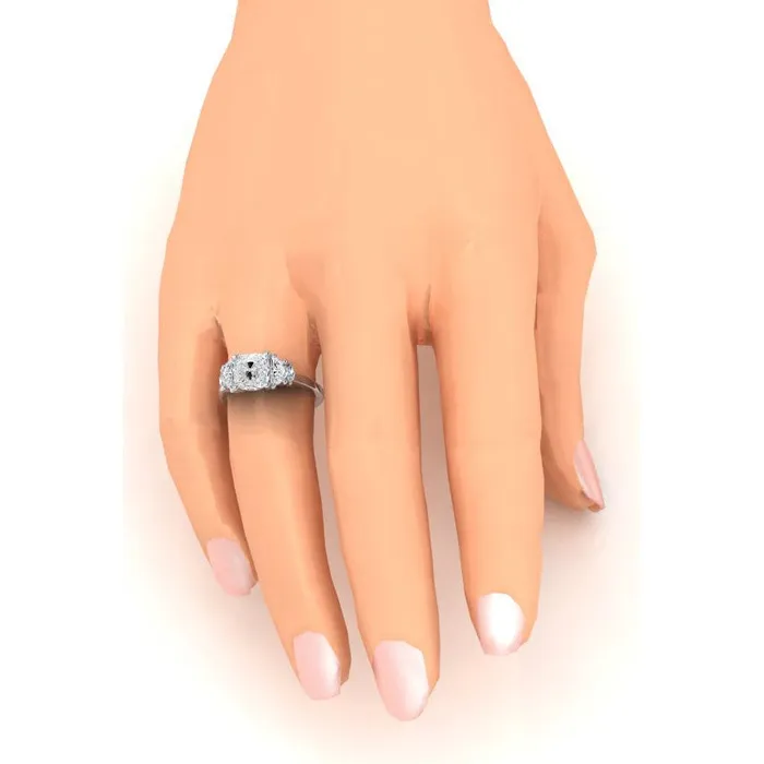 Cushion Old Cut Natural Earth Mined Diamond Ring 450 Carats With Marquise Half Moons HarryChadEntcom Rings