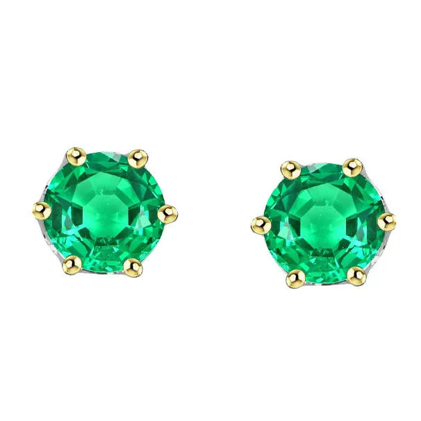 Earrings Casual Round Green Emerald Studs Women Earrings Prong Set HarryChadEntcom Earrings Casual Round Green Emerald Studs Women Earrings Prong Set HarryChadEntcom
