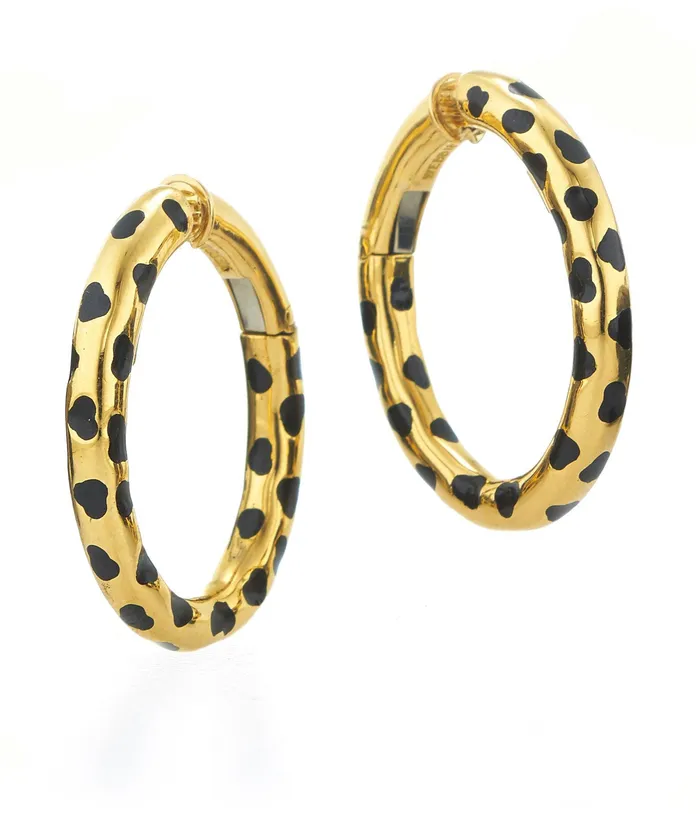 Earrings David Webb Workshop Leopard Spot Hoop Earrings