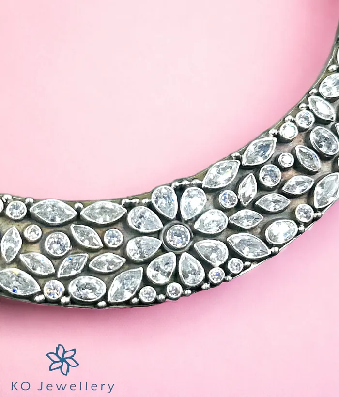 Earrings Gemstone The Aanchal Silver Gemstone Necklace Earrings